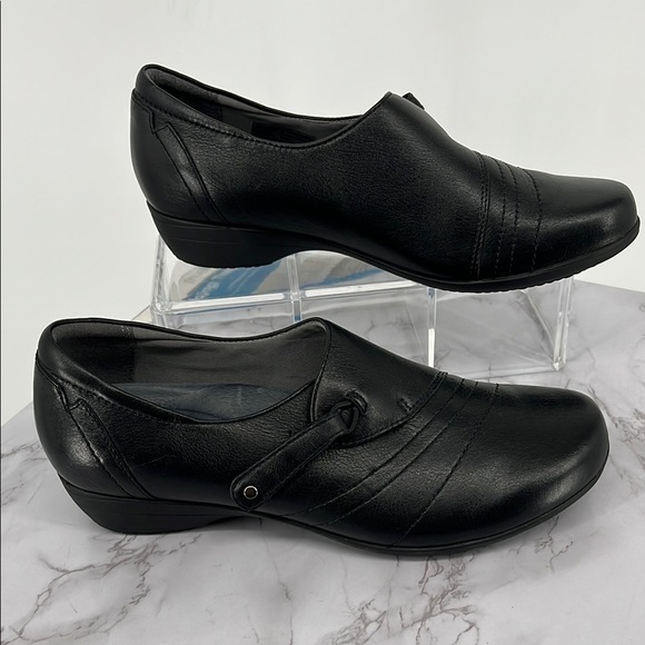 Dansko Shoes - DANSKO Franny Black Milled Nappa Leather Slip On Sz 39 EU Natural Arch Comfy